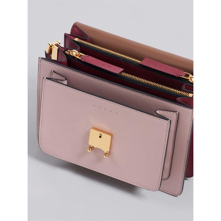 MARNI Medium Trunk Bag, Gold Brown/Quartz/Black Cherry